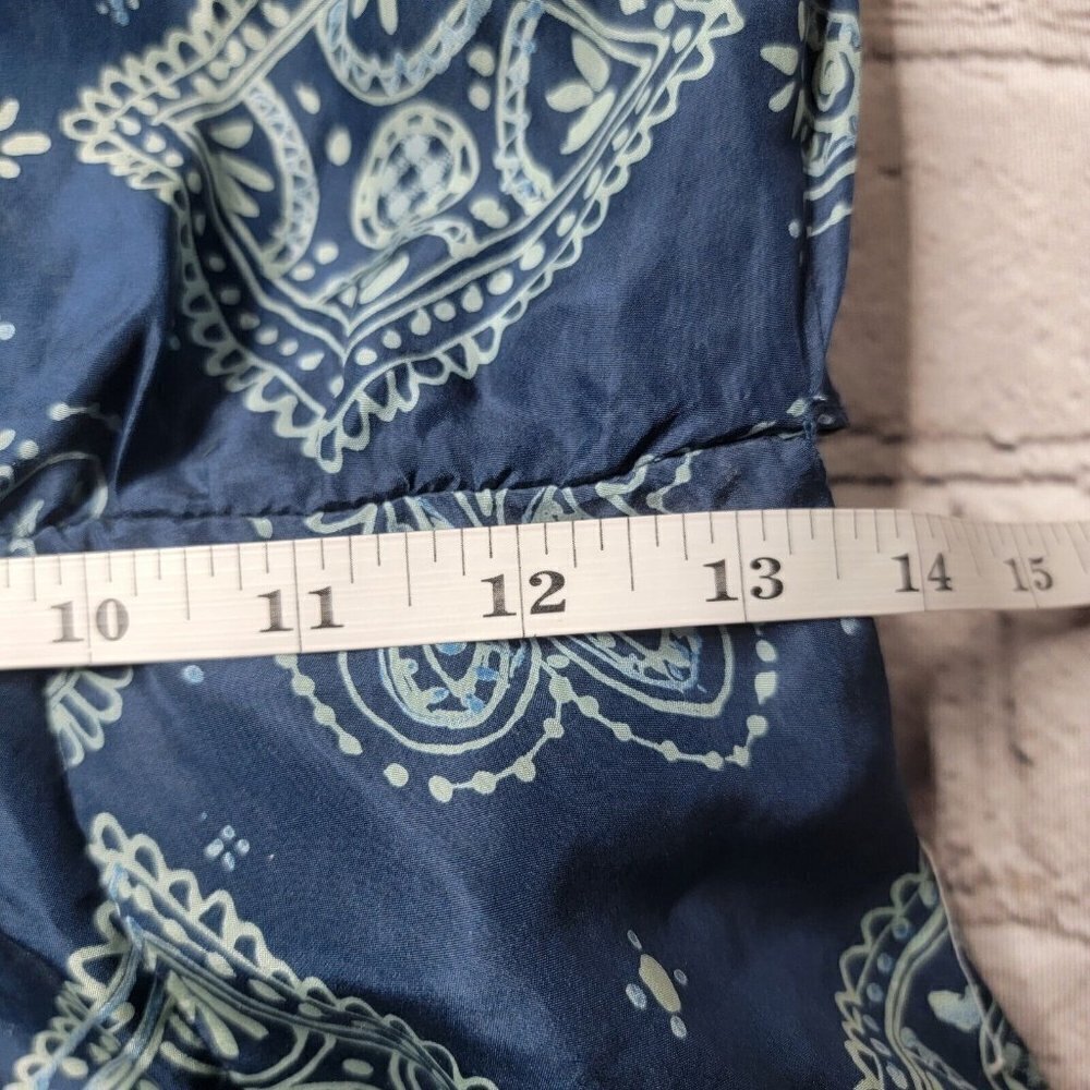 Evan Picone 100% Silk Blue Geometric Print Cutout Middle Collared Dress Size 10 - Picture 11 of 15